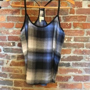 cloth & stone Soft Plaid Racerback Tank Top